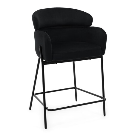 Hoker tapicerowany welurowy do salonu BOLZANO czarny