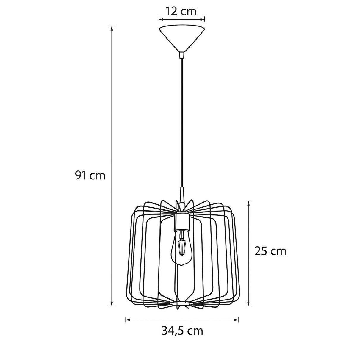 Lampa wisząca SKAAR czarna