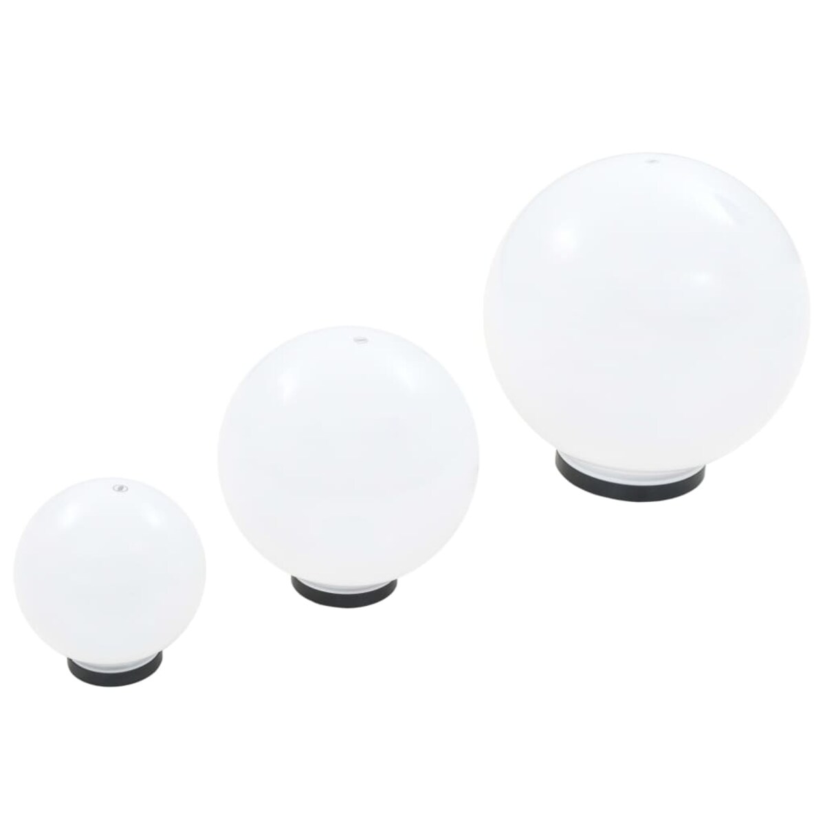 vidaXL Zestaw 6 kulistych lamp ogrodowych LED, 20/30/40 cm, PMMA