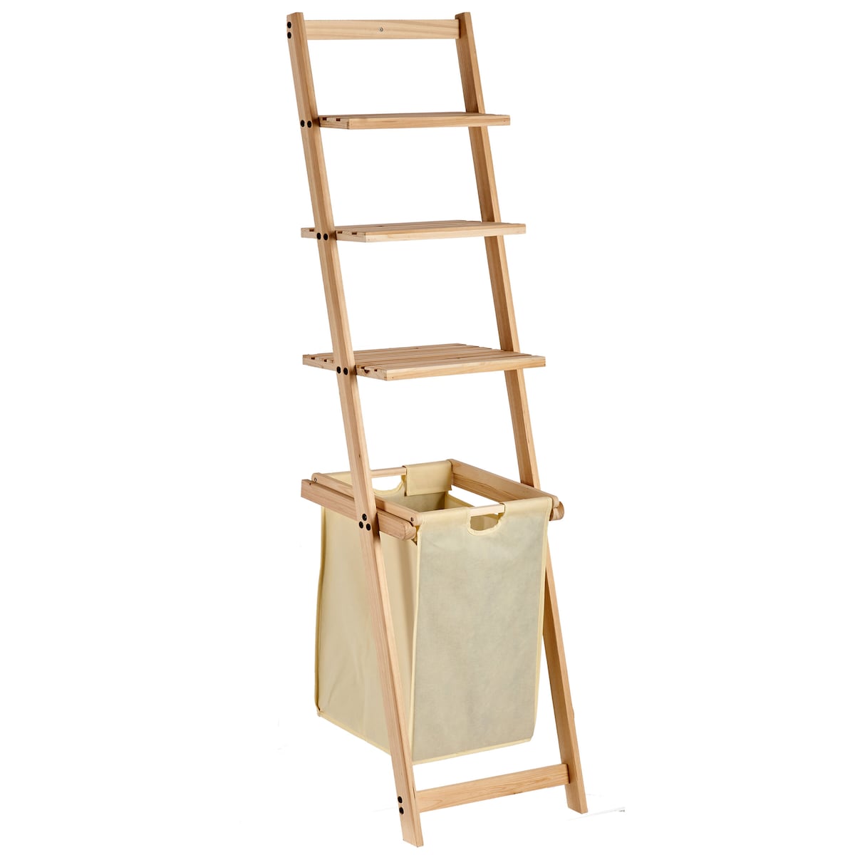 Regał łazienkowy z koszem na pranie CLEAR, 156,5 x 41 x 4 cm