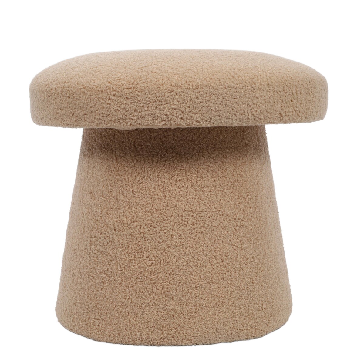 Pufa okrągła tapicerowana TEDDY grzybek boucle, Ø 43 x 38 cm