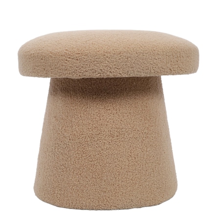 Pufa okrągła tapicerowana TEDDY grzybek boucle, Ø 43 x 38 cm