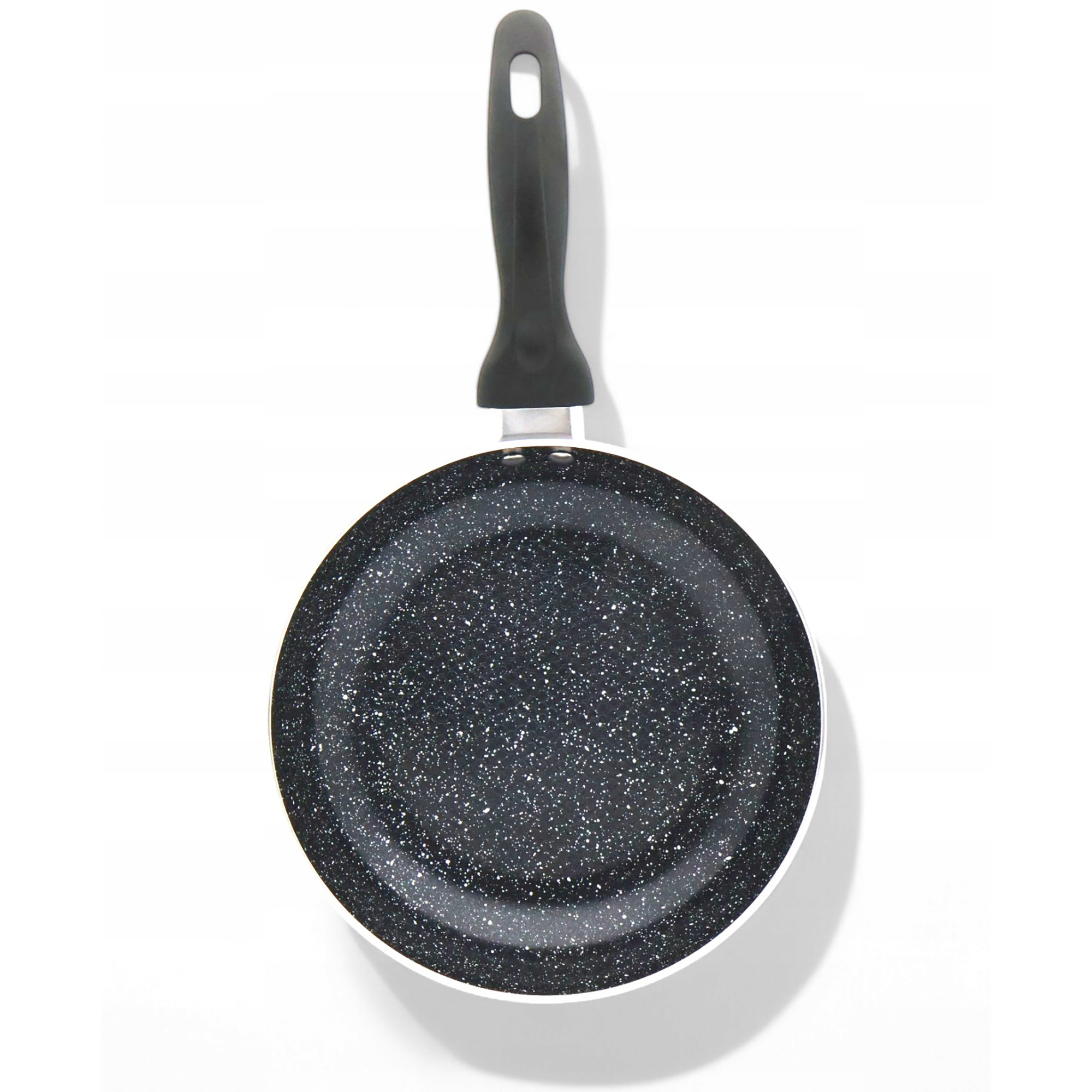 Patelnia Granitowa Pokrywka 20 Cm Plaster Miodu Indukcja Gaz 0.9L Wysoka 4.0