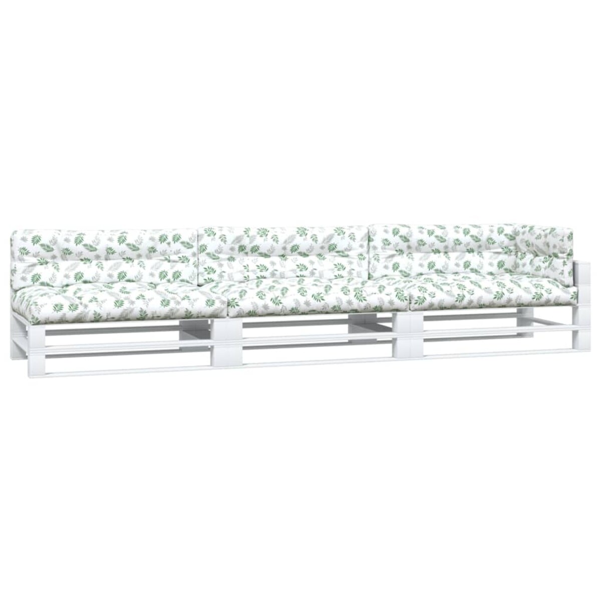 vidaXL Poduszki na palety, 7 szt., wzór w liście, tkanina