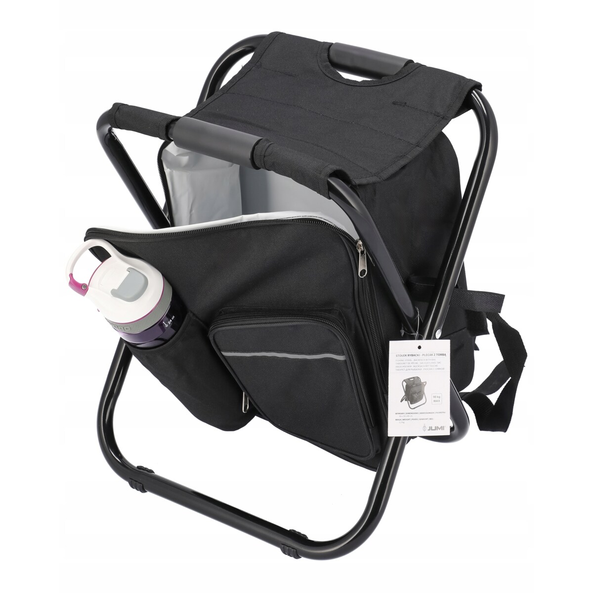 KRZESEŁKO WĘDKARSKIE TURYSTYCZNE Z PLECAKIEM SKŁADANE 2 w 1