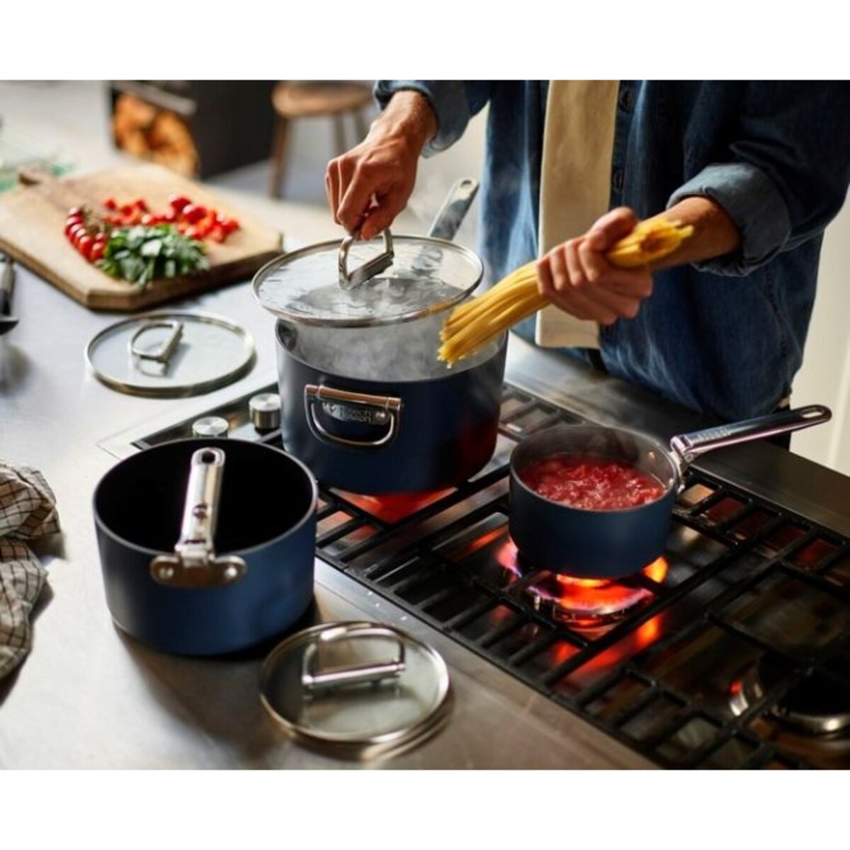 Rondel ze składanym uchwytem (19 cm) + pokrywka Space Joseph Joseph