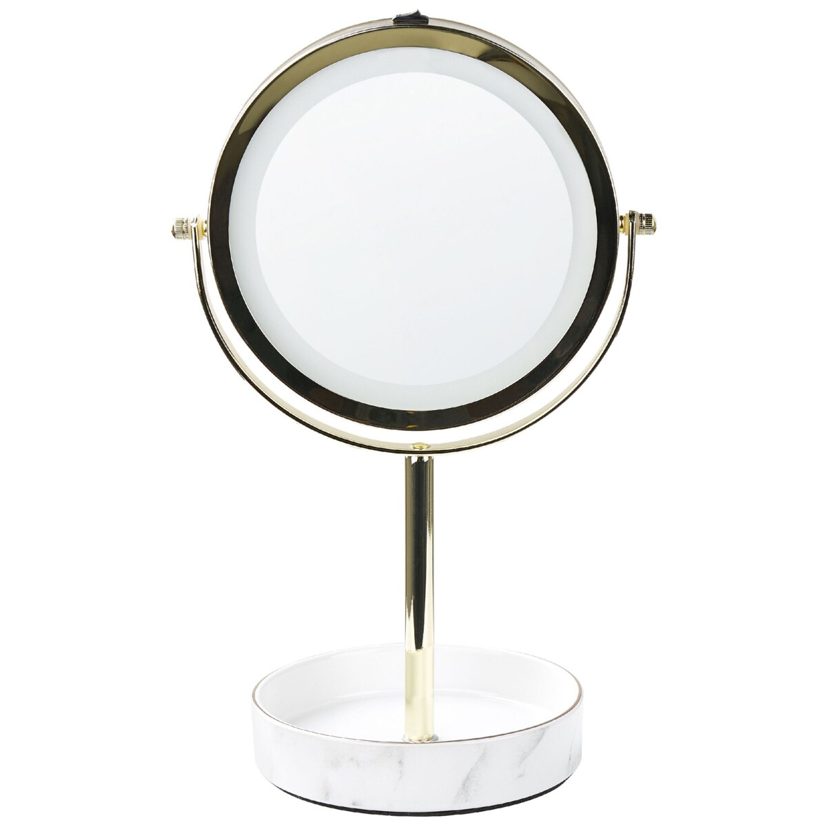 Lusterko kosmetyczne LED ø 20 cm złote z białym SAVOIE