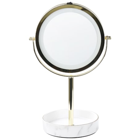 Lusterko kosmetyczne LED ø 20 cm złote z białym SAVOIE