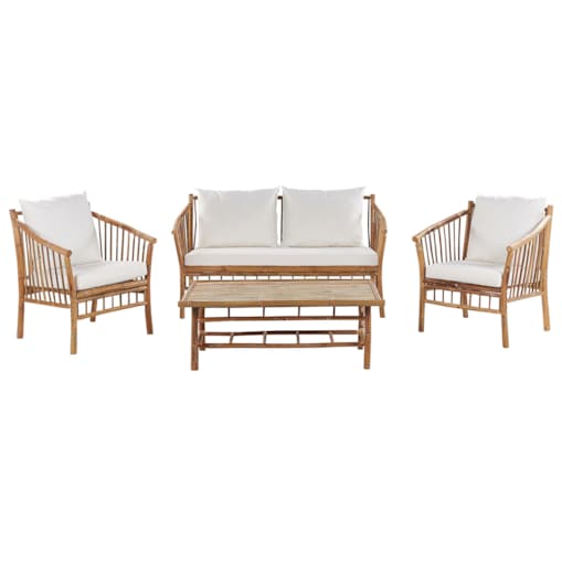 Zestaw ogrodowy ze stolikiem dla 4 osób MAGGIORE Drewno bambusowe Jasnobrązowy