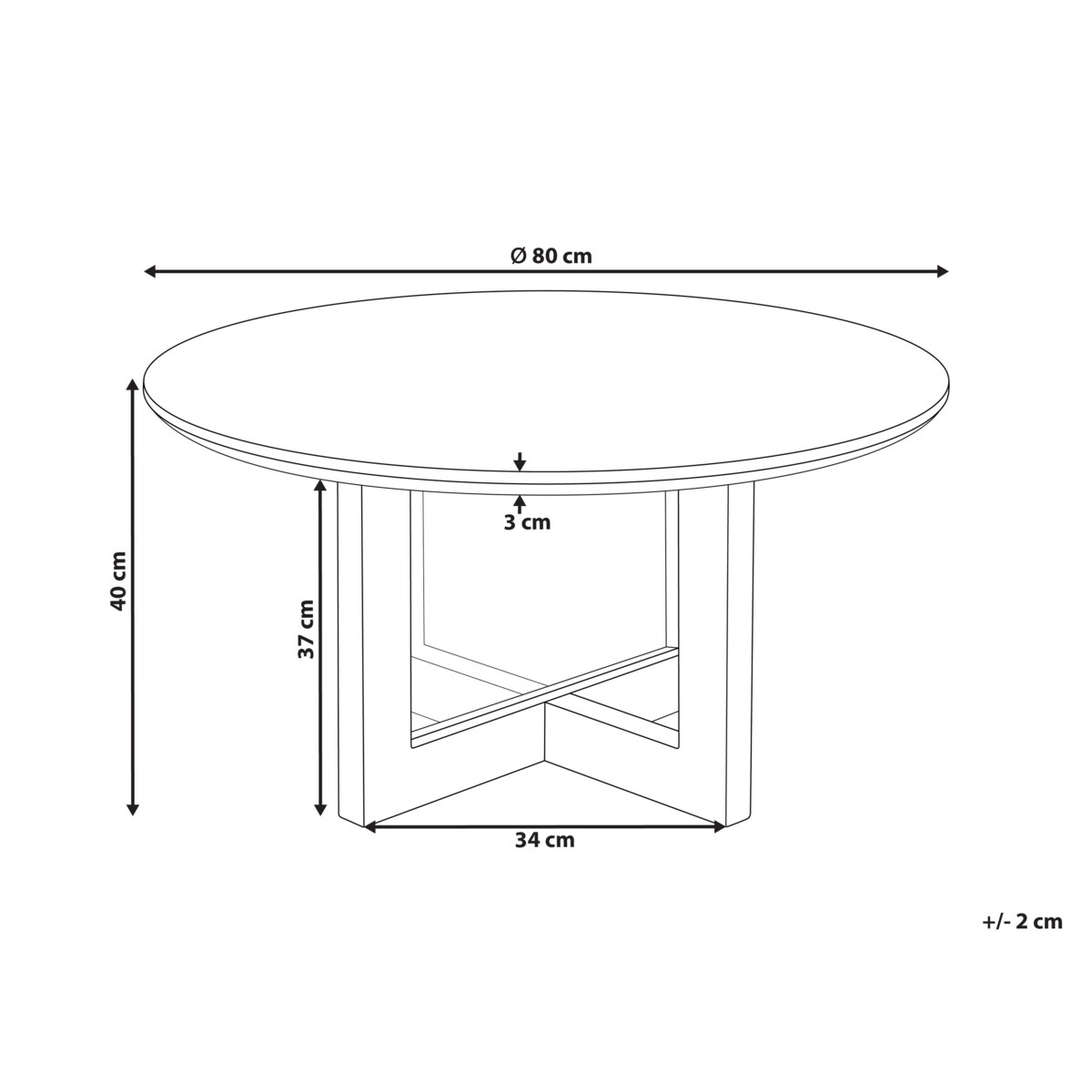 Stolik pomocniczy KARLO Jasnobrązowy