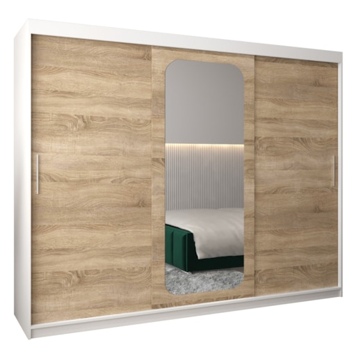 Szafa przesuwna Garderoba PROMO T2 250 biały/sonoma