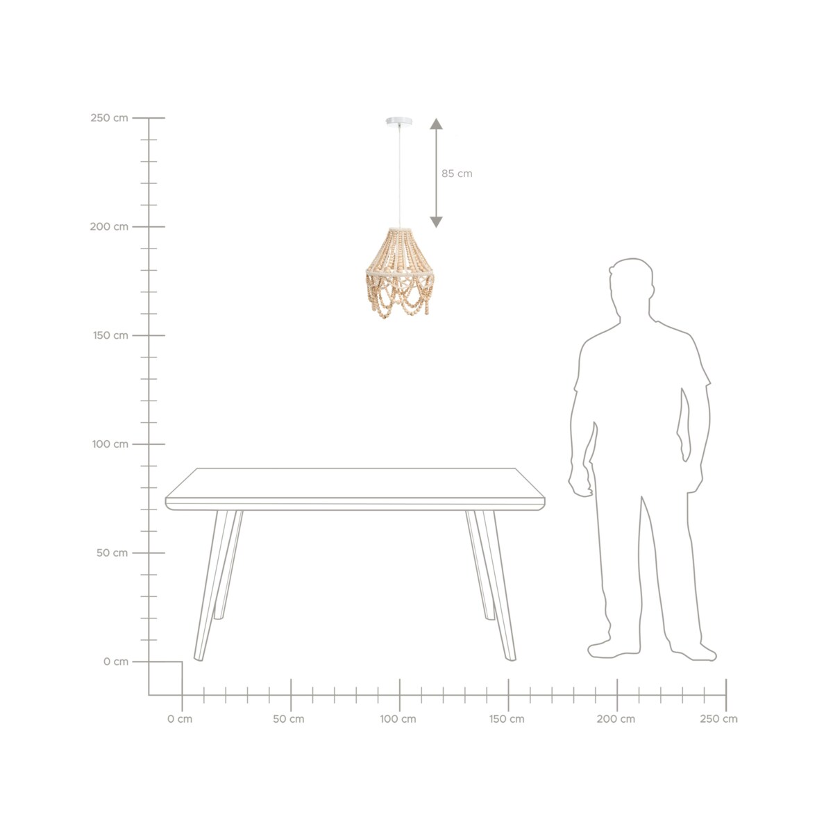 Żyrandol MENIK Drewno Jasnobrązowy