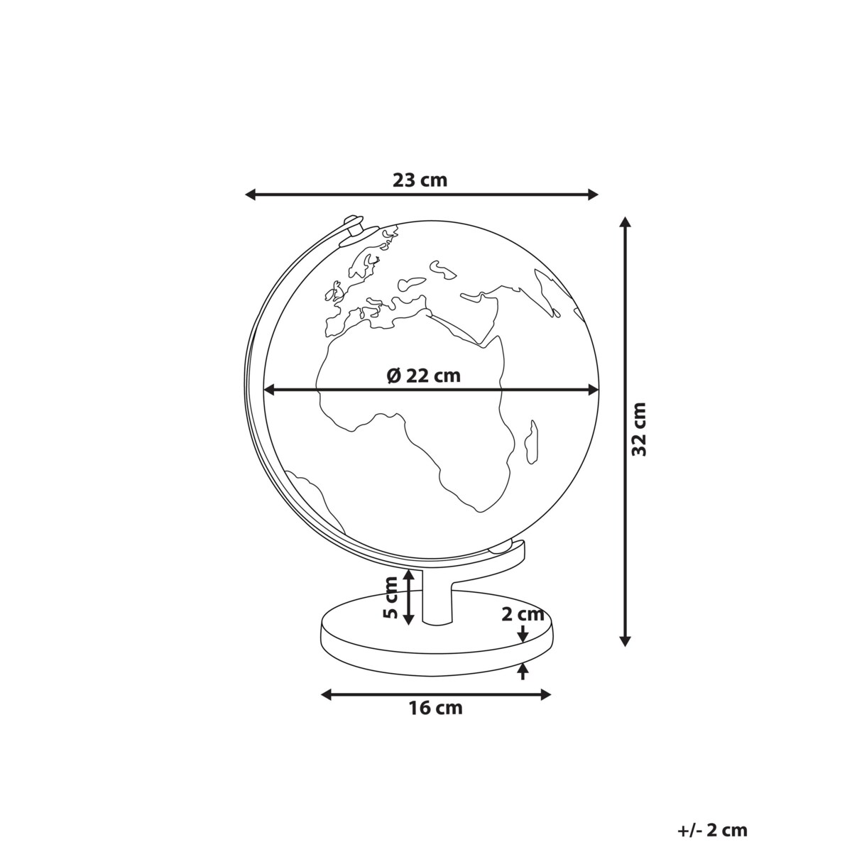 Globus LED 32 cm czarno-miedziany MAGELLAN