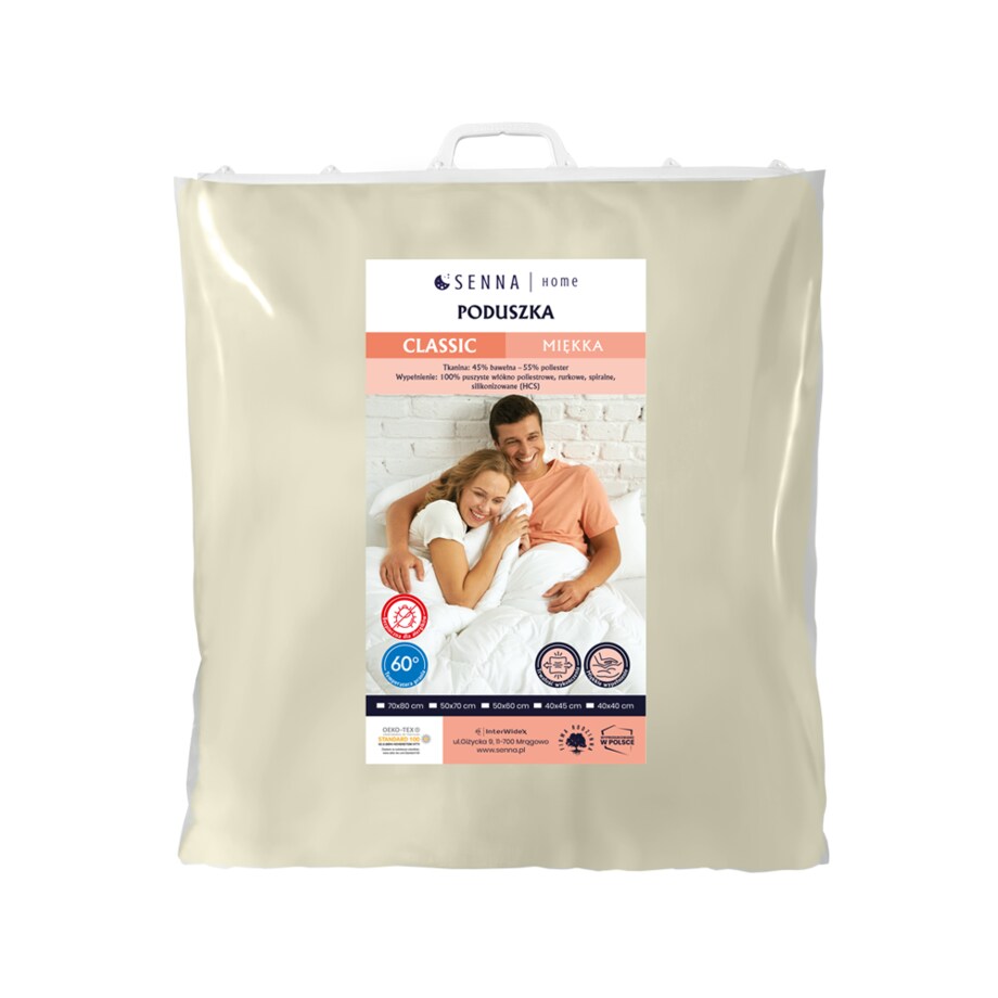 Poduszka 70x80 CLASSIC MIĘKKA Kremowa