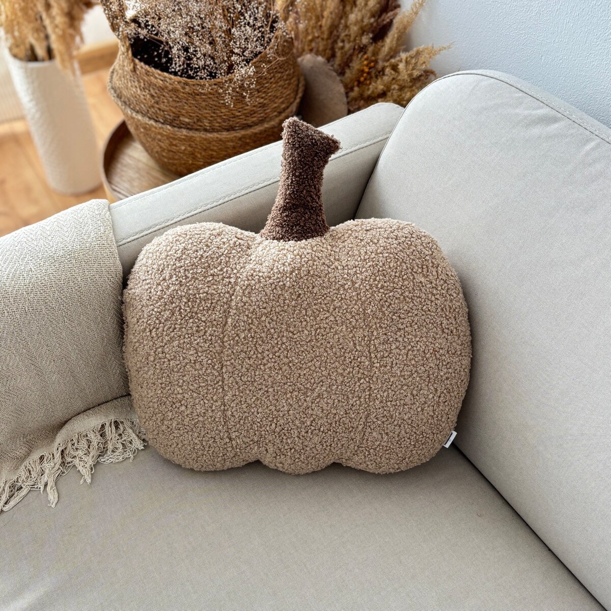 Poduszka jesienna Dynia boucle beż