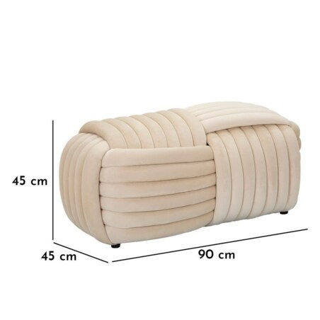 Pufa PLECIONA WELUROWA 90x45x45 cm