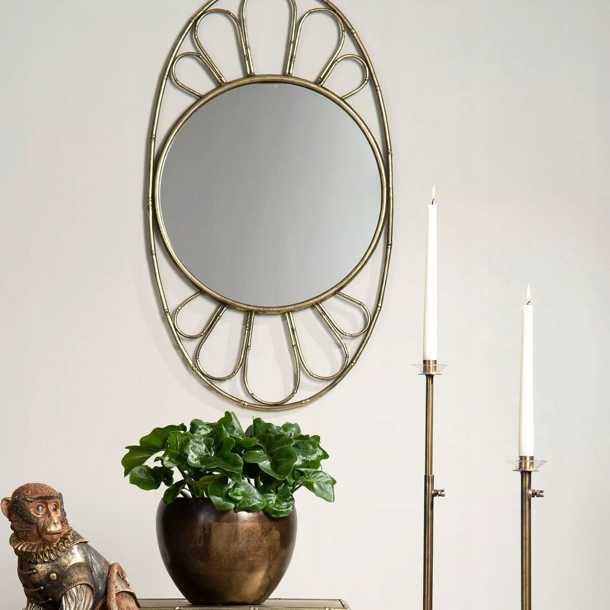 LUSTRO ŁAZIENKOWE ZŁOTE DEKORACYJNE 85cm wiszące ścienne do salonu toaletki