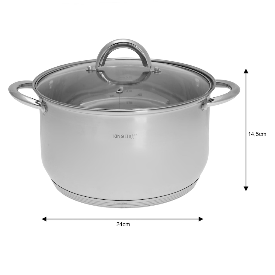 Zestaw garnków stalowych 12 ele. garnki na indukcję komplet Silver marble KINGHOFF