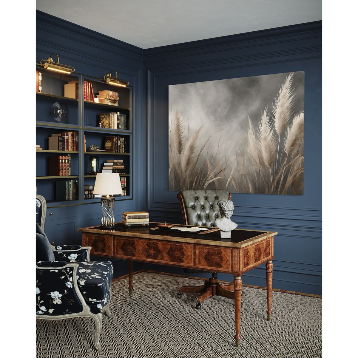 Obraz do salonu sypialni na ścianę Trawa Natura Botanika Szary Beżowy 100x70