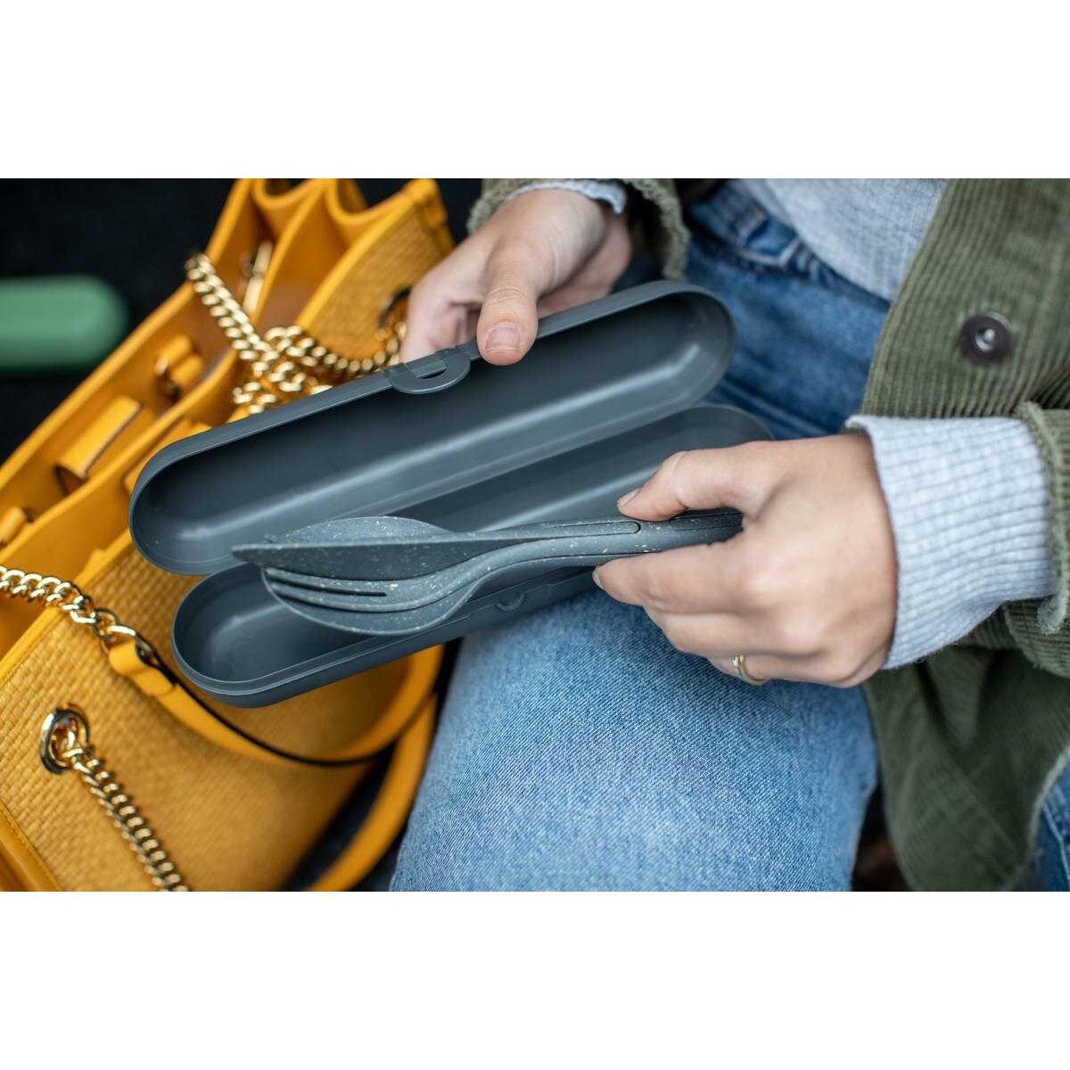 Pojemnik na sztućce KLIKK READY, zestaw sztućców, KOZIOL