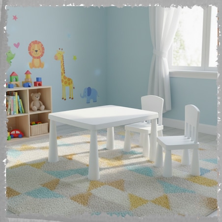 Stolik dla dzieci biały plastikowy do pokoju dziecka dziecięcy
