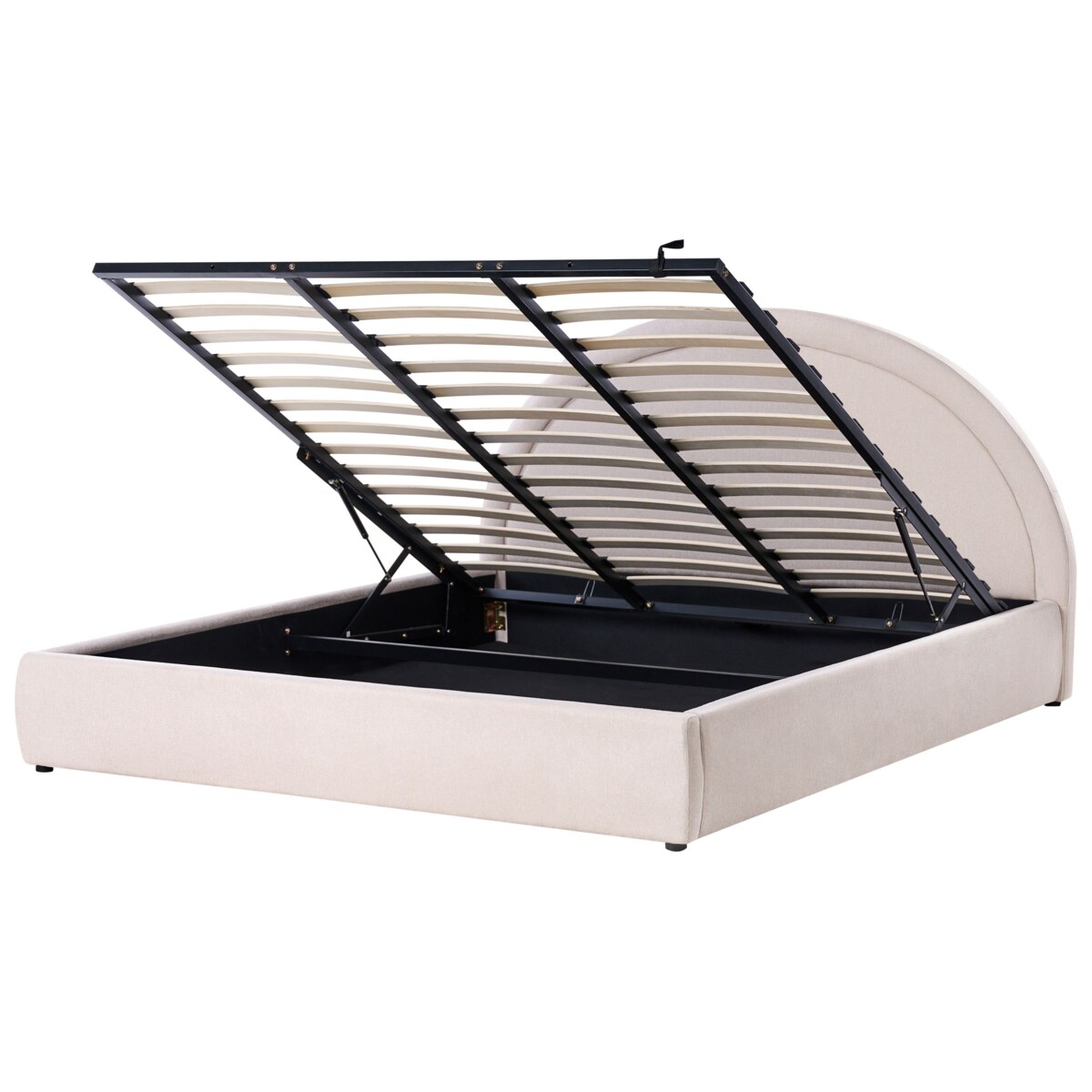 Łóżko z pojemnikiem MOUZON 180 x 200 cm Jasnobeżowy