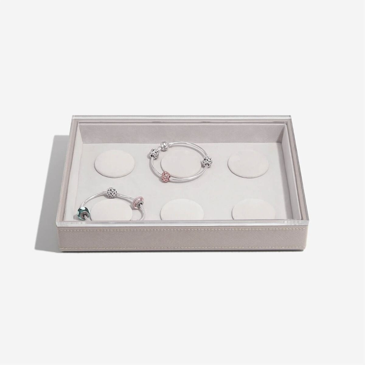 Szkatułka na bransoletki charms Stackers classic taupe z pokrywką