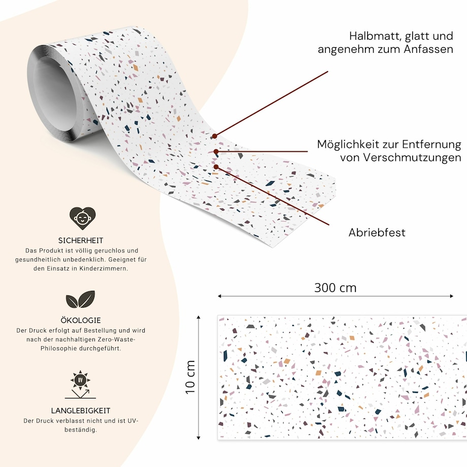 Pasek Dekoracyjny Do Salonu LASTRYKO Abstrakcja Beton Marmur