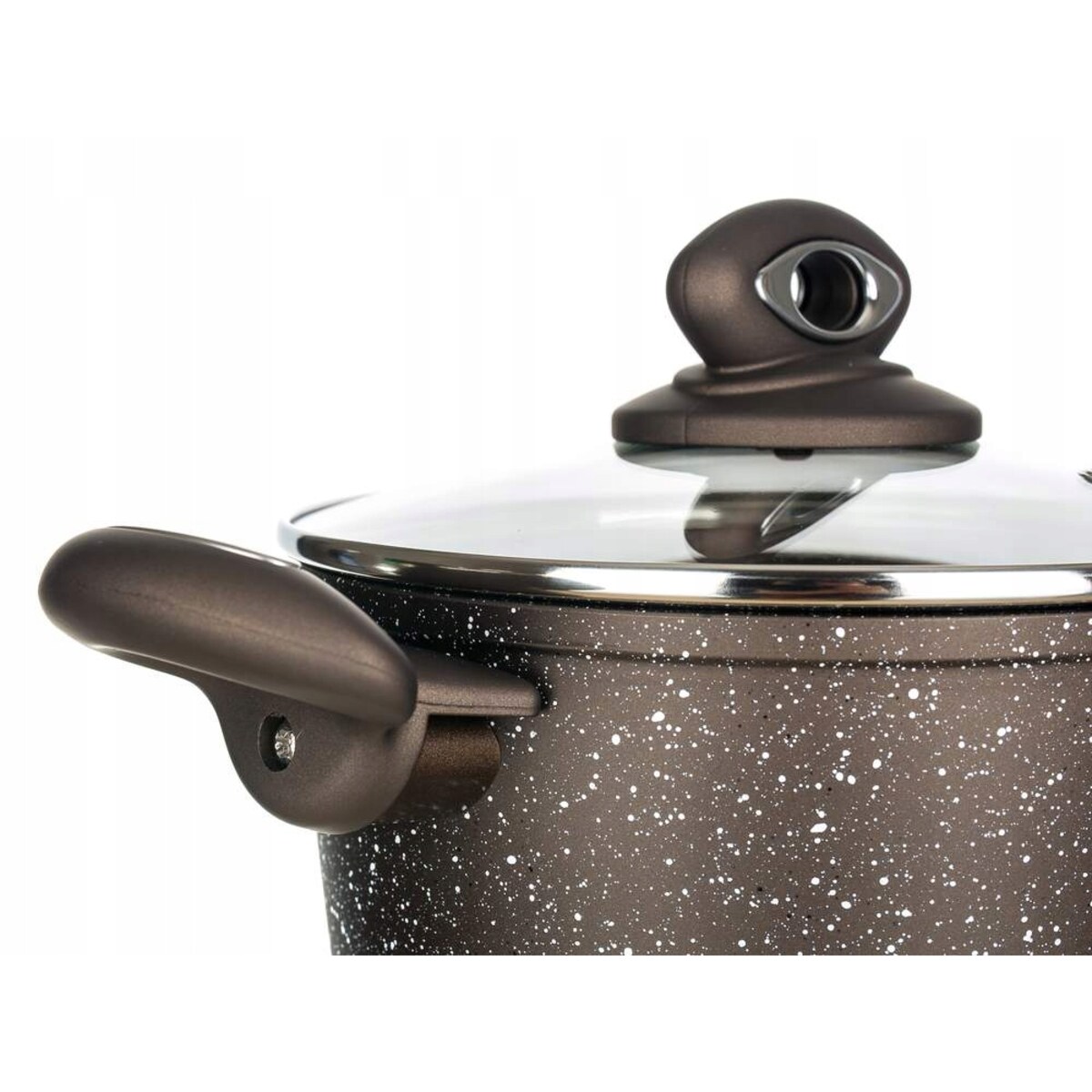 GARNEK TRADYCYJNY 3,75 L WYSOKI GRANITE BROWN do zupy rosołu na prezent