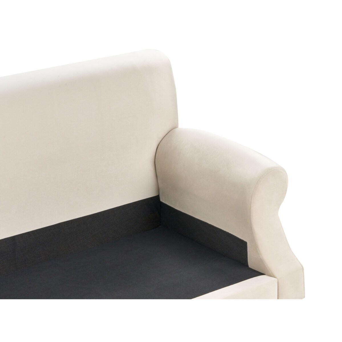 Sofa 3-osobowa welurowa złamana biel EIKE