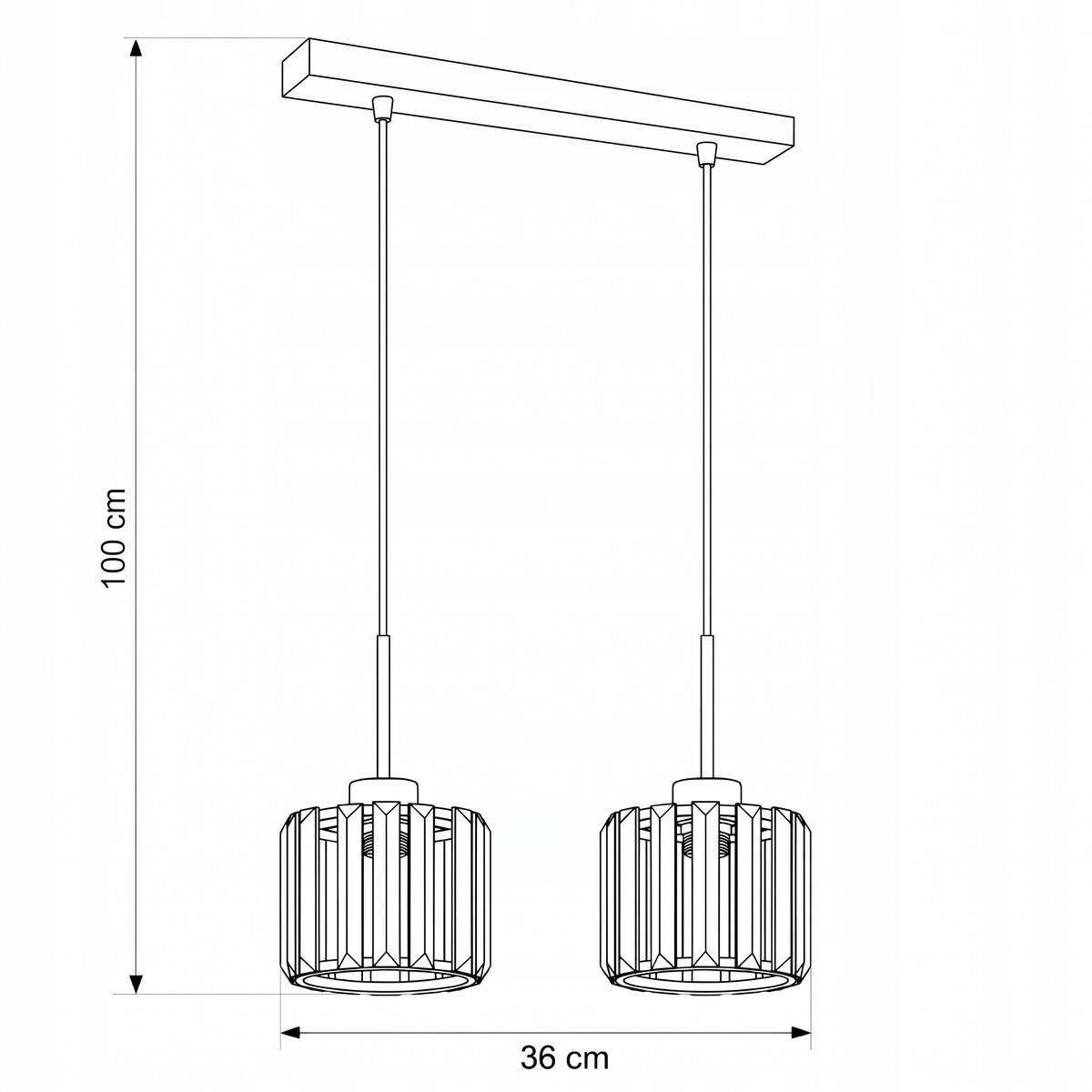 nowoczesna lampa wisząca 2 punktowa edylit nad stół