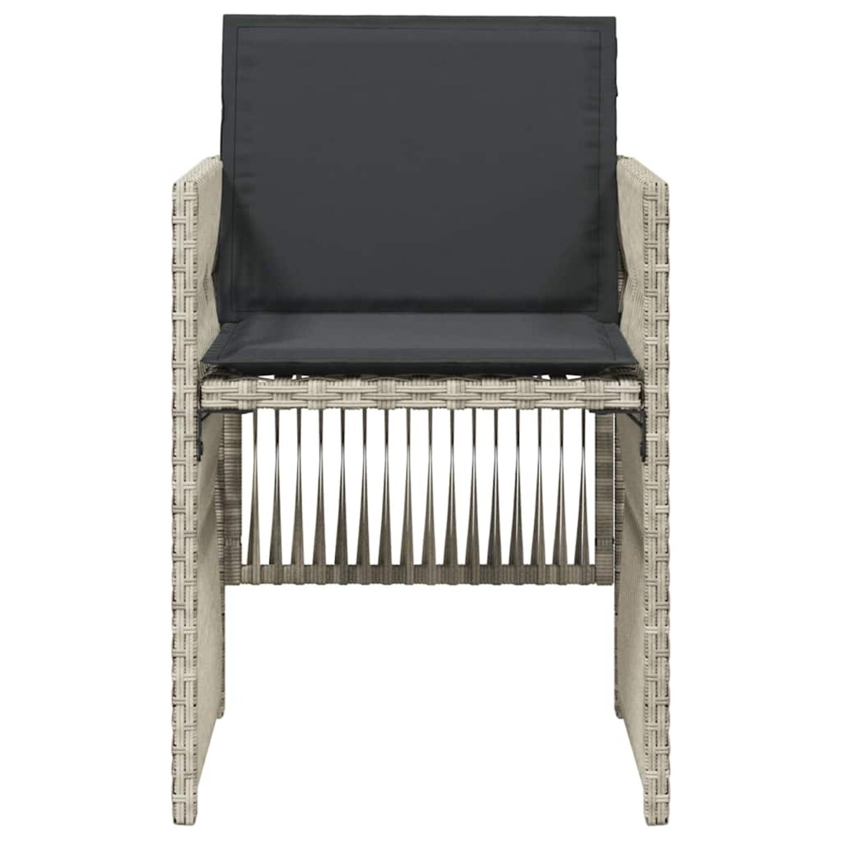 vidaXL Krzesła ogrodowe z poduszkami, 4 szt., jasnoszare, polirattan