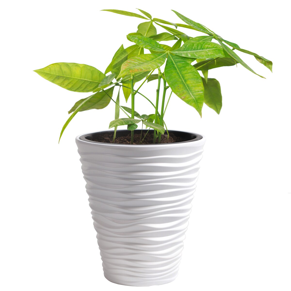 Doniczka Donica Ogrodowa 38,8 Cm Sand Okrągła Na Taras Do Ogrodu Domu Biała