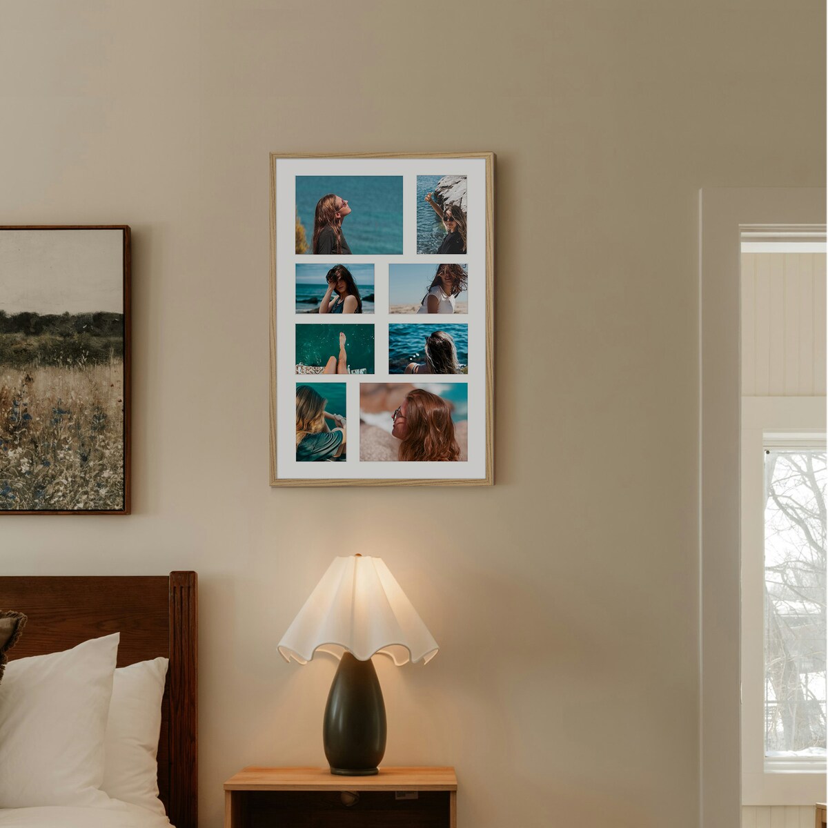 Ramka na 8 zdjęć 10x15 cm i 15x21 cm rama kolor dębowy foto galeria 40x60 cm kolaż FRAMAI®