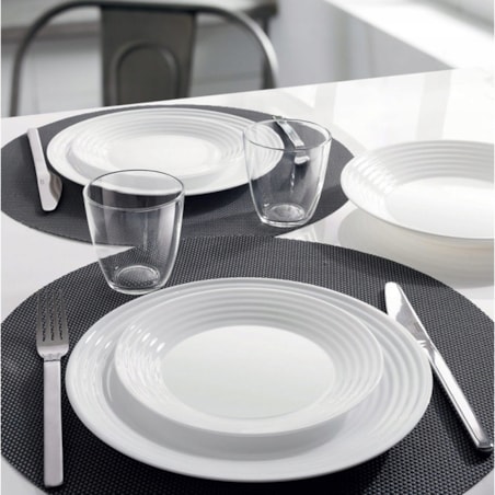 TALERZYKI DESEROWE HARENA białe okrągłe 6szt 19cm talerz na ciasto LUMINARC