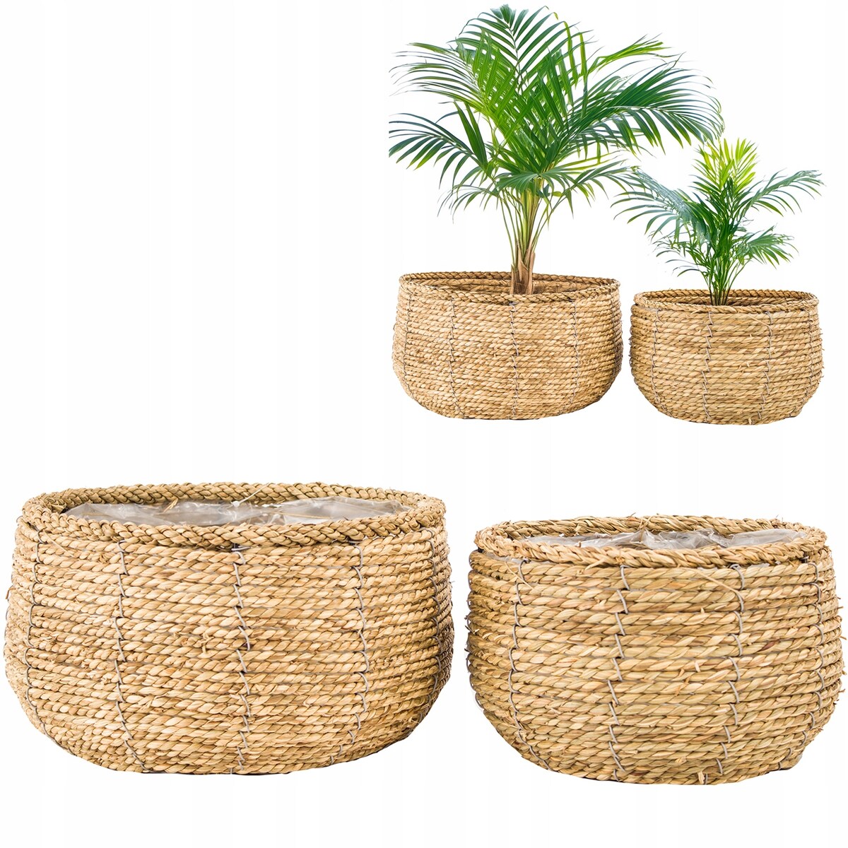 DONICZKA DO PALMY JUKI 2 szt. styl boho naturalna okrągła duża do salonu