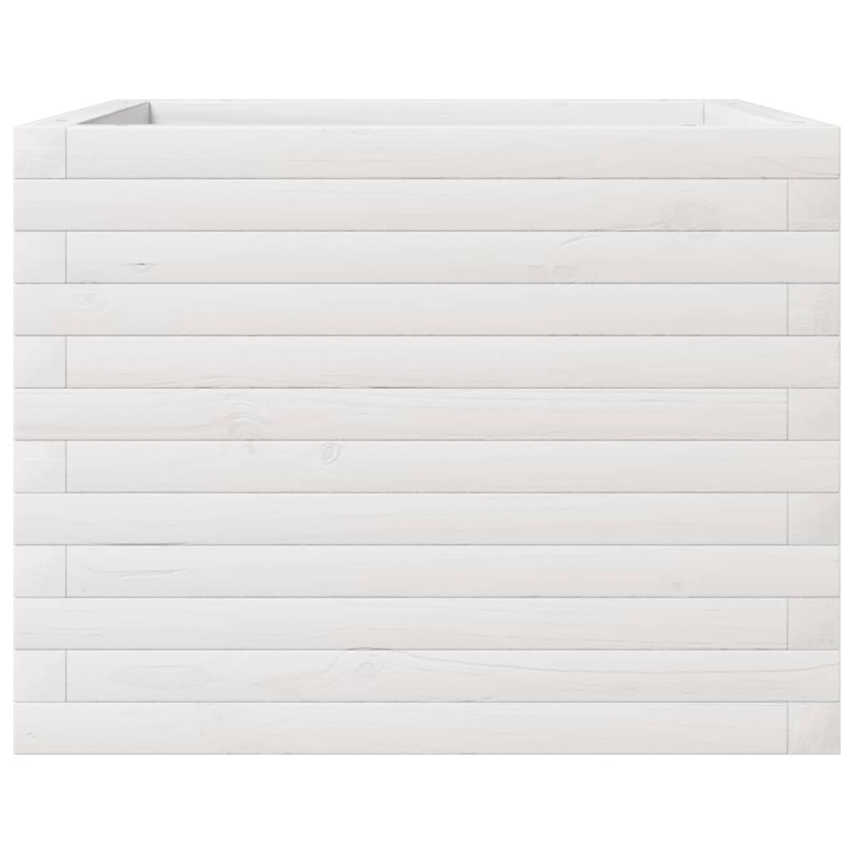 vidaXL Donica ogrodowa, biała, 60x60x45,5 cm, lite drewno sosnowe