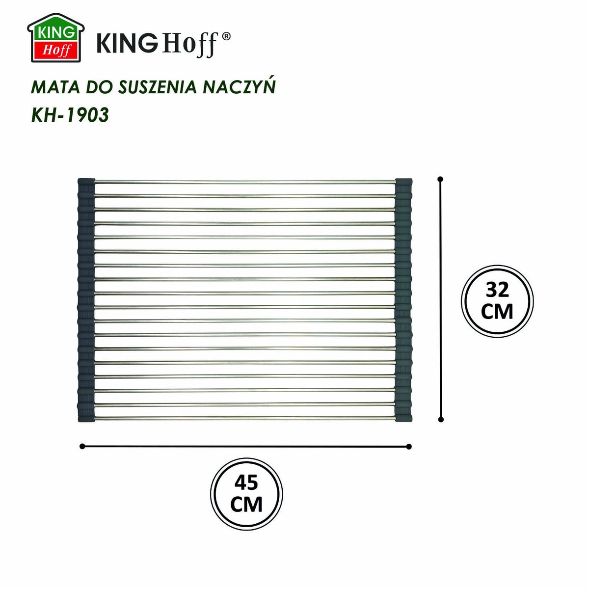 Suszarka ociekacz kratka stalowa na zlewozmywak 45x32cm KINGHOFF
