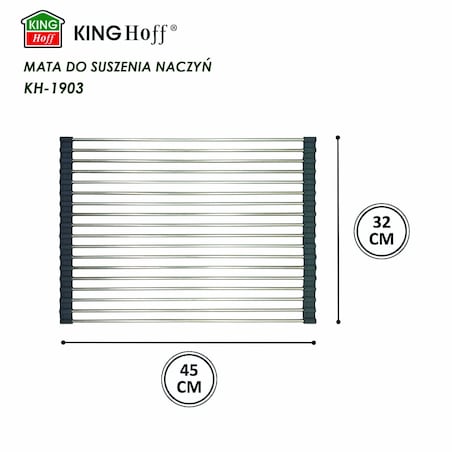 Suszarka ociekacz kratka stalowa na zlewozmywak 45x32cm KINGHOFF