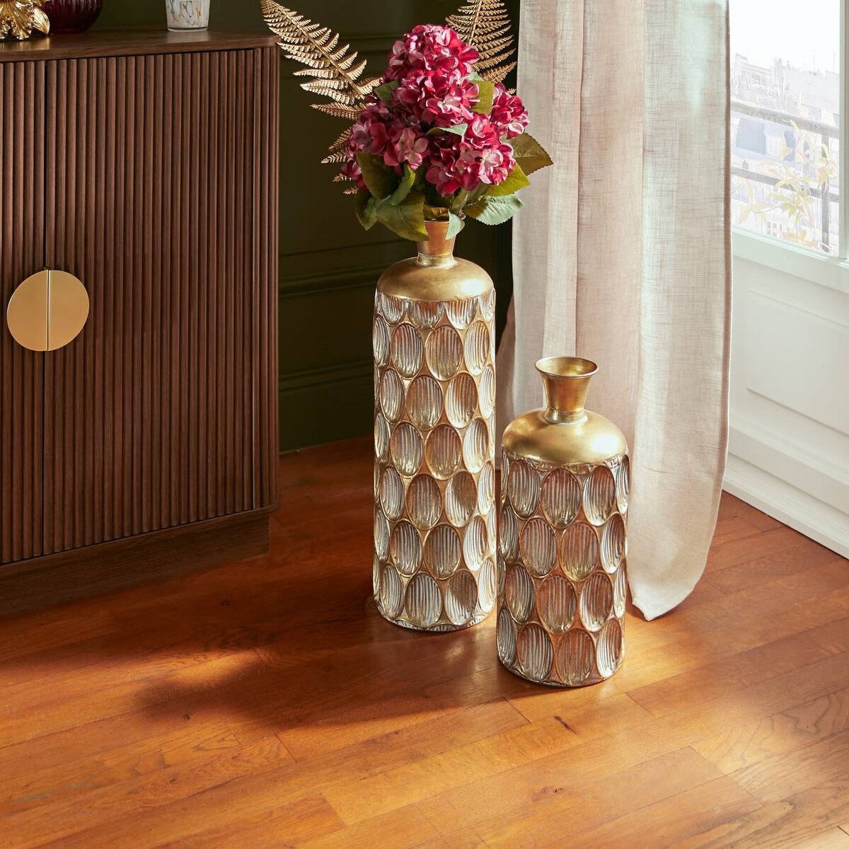 Wazon metalowy, złoty BELLI