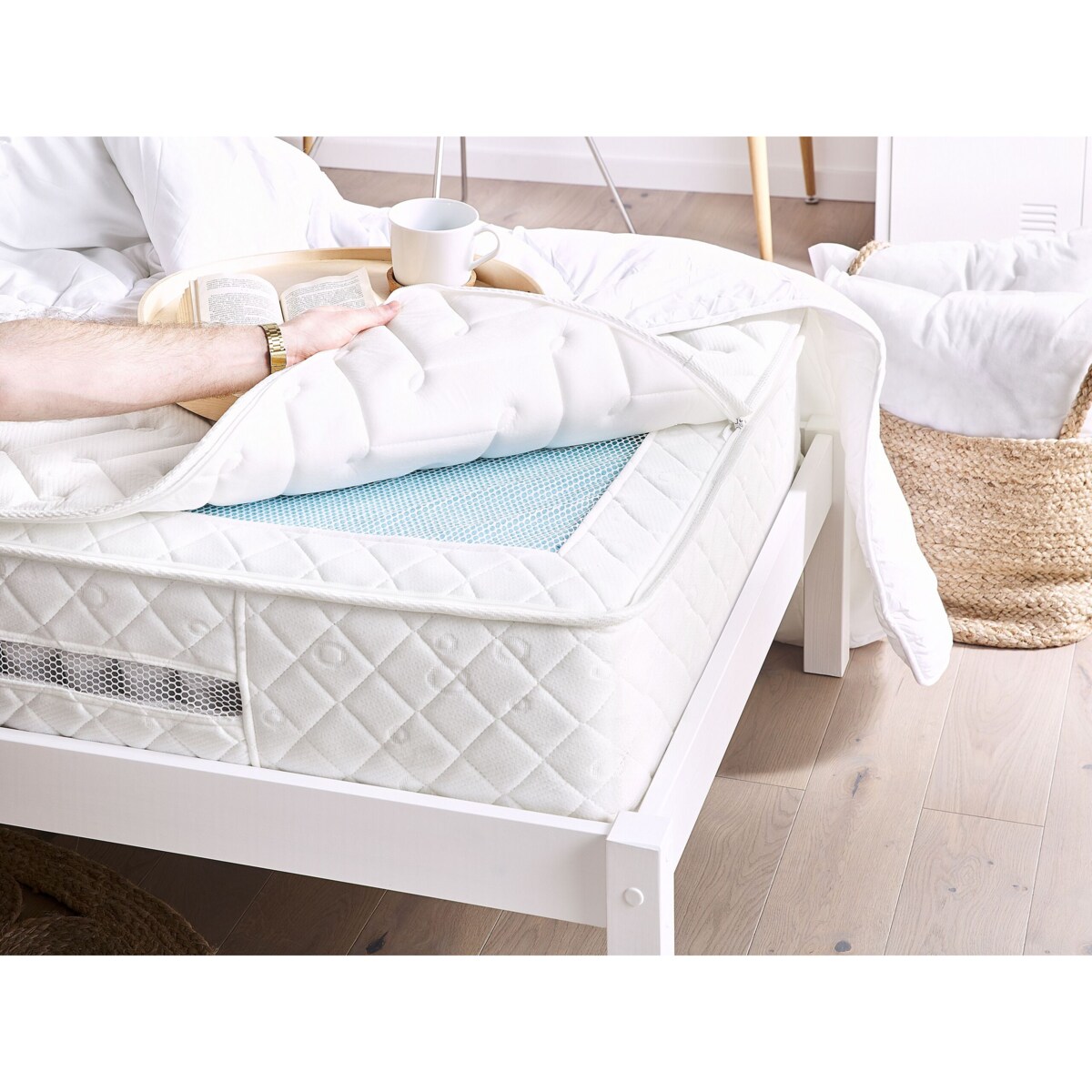 Materac kieszeniowy zdejmowany pokrowiec 90 x 200 cm średnio twardy GLORY