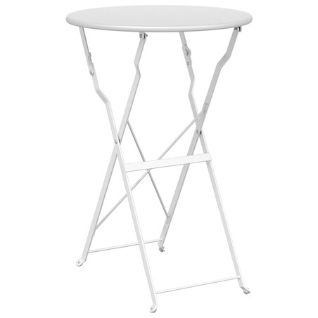 vidaXL Składany stół bistro Biały Ø50x71 cm ze stali malowanej