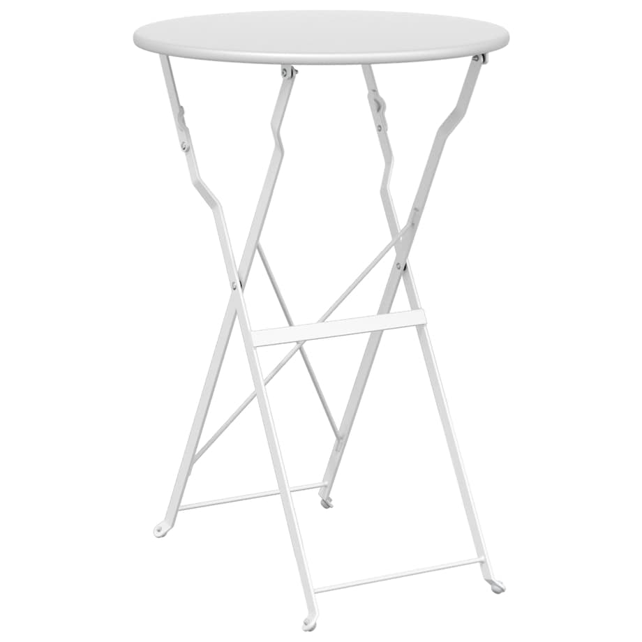 vidaXL Składany stół bistro Biały Ø50x71 cm ze stali malowanej