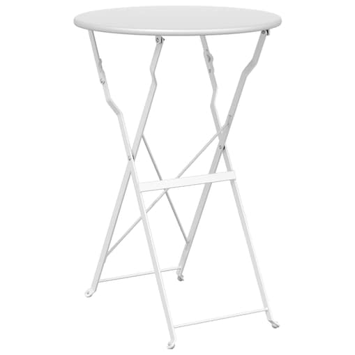 vidaXL Składany stół bistro Biały Ø50x71 cm ze stali malowanej