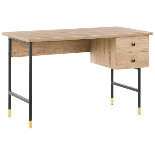 Biurko z szufladami 120 x 60 cm jasne drewno ABILEN