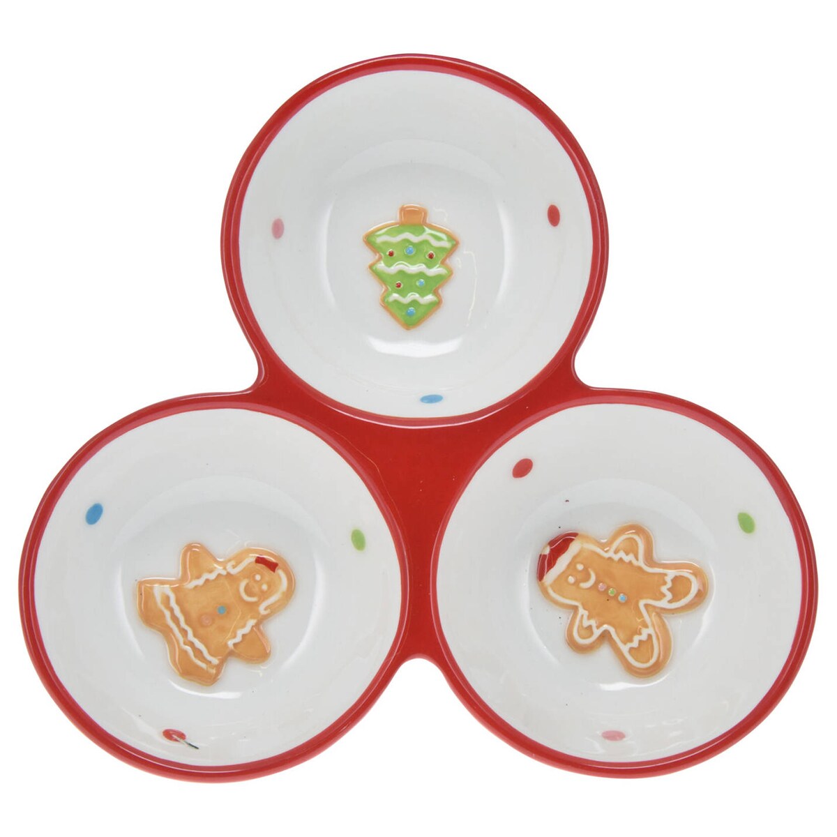 Naczynie do serwowania, trzy przegrody, 19 x 19 cm, GINGERBREAD