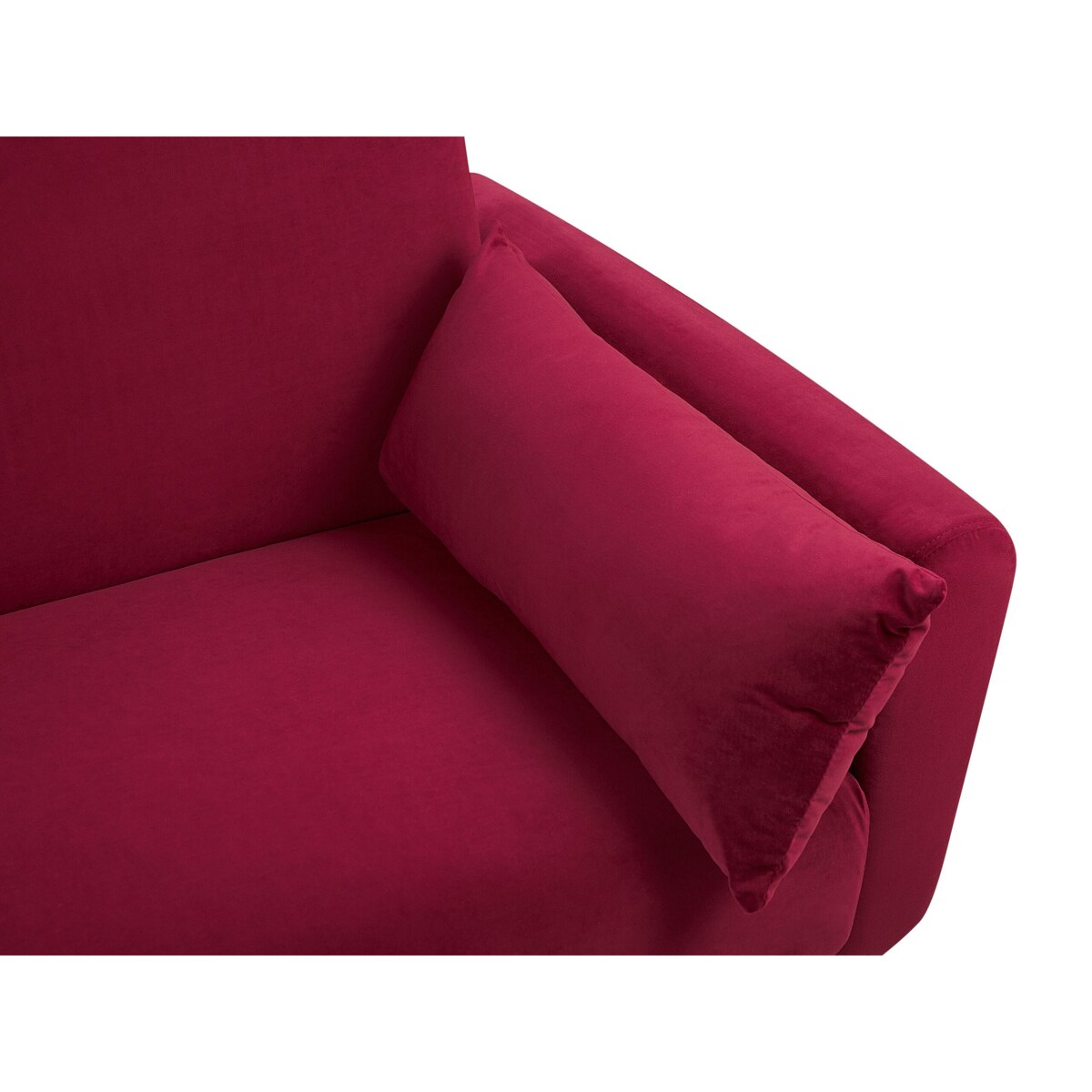 Sofa rozkładana welurowa burgundowa EINA