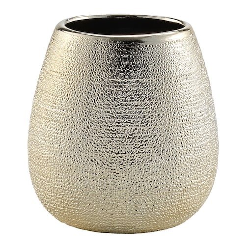 Złoty kubek na szczoteczki, z ceramiki, TRESOR, 9 x 9 cm