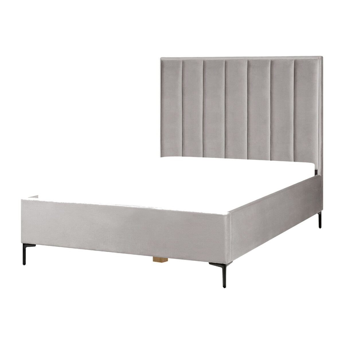 Łóżko z pojemnikiem welurowe 140 x 200 cm szare SEZANNE