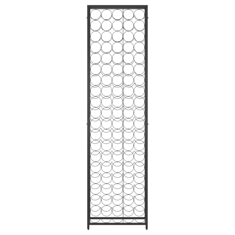 vidaXL Stojak na 95 butelek, czarny, 54x18x200 cm, kute żelazo